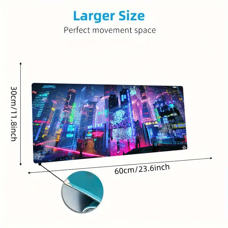 Cyberpunk Color Mouse Pad Large Gaming Table Cushion Non-slip Laptop Tablet Big Mousepad XXL Mat Mini PC Playmat With Lock Edge