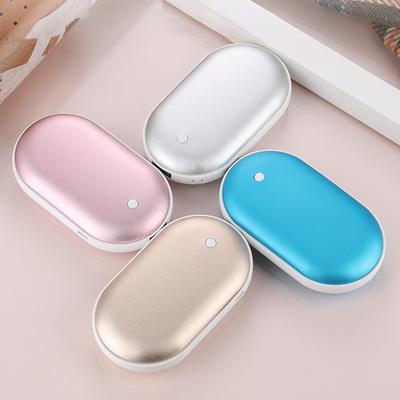 Mini Hand Warmer Winter Portable USB Rechargeable Pocket Hand Warmer Mobile Power Double-sided Quick Heating 5000mAh