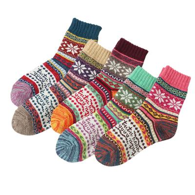 Fashionable Ladies Warm Cross Pattern Retro Ethnic Style Literary Women's Socks