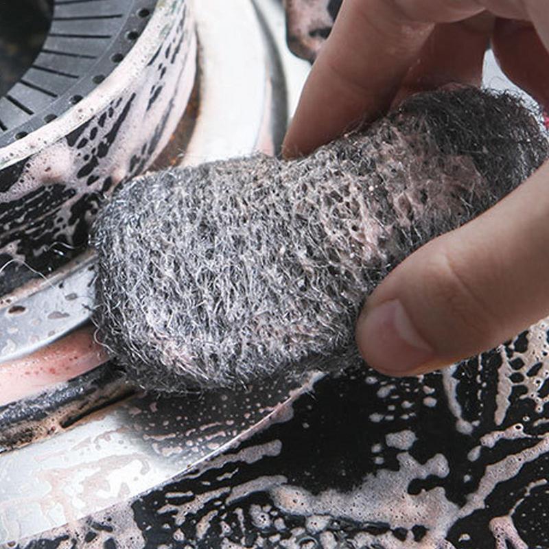 Stahlwolle Scheuerschwamm 10 Stück Spülschwämme Haushaltsreinigungsschwämme Vorgeseifte Pads zum Reinigen von Geschirr Töpfen Pfannen Grills