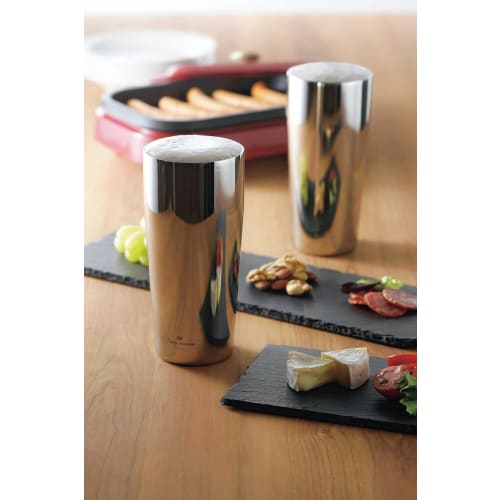 Kakusei Vacuum Double-Sided Tumbler, 630ml, Silver, Mirror-Finished Edges, Lip-Fitting Shape, Smooth Mouthfeel, Keeps Drinks Hot or Cold, Tasty Mirror