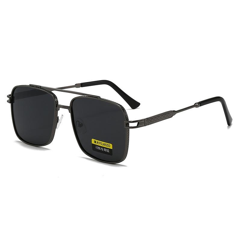 Men and Women Vintage Polarized Sunglasses Square Sun Glasses Luxury Brand Metal Frame Eyewear Designed for Night Vision Driving