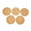 5 Pcs Bamboo Hot Pad Table Mat Bamboo Trivet Pot Mat Heat Resistance for Hot Dishes Pot Bowl Teapot Round 18CM