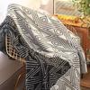 Nordic Style Black and White Knitted Casual Blanket Air Conditioning Quilt Winter Nap Sofa Blanket Single Blanket Boho Blanket