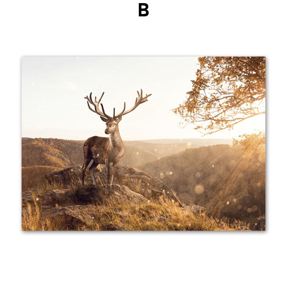 Herbst Ländlichen Kürbis Deer Wald Nordic Poster Und Drucke Wand Kunst Leinwand Malerei Bilder Für Wohnzimmer Dekoration