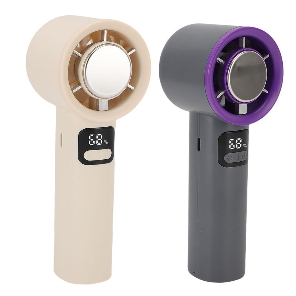 Portable Handheld Fan 100 Speed LED Digital Display Personal Cooling Fan Rechargeable Battery Operat