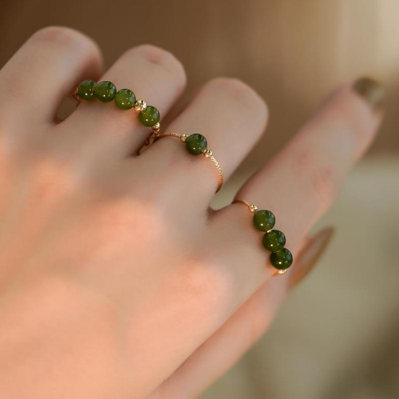 Jasper Personality Sweet Light Ring Luxury Temperament Niche Personality Ring