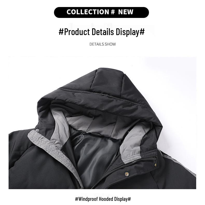 Men's Winter Hooded Cotton Jacket - Thick, Trendy, Korean Style, Warm, Loose Fit (2022).