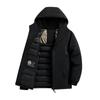Men's Thickened Graphene-Heated Winter Jacket - Warm, Hooded, Cotton Outerwear for Couples