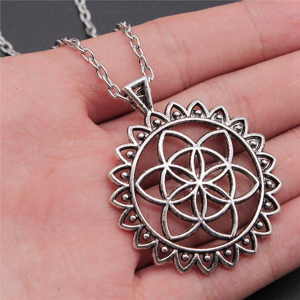 Flower Of Life 45cm Or 70cm Long Chain Necklace Women Jewelry New Year's Day Bohemian Cheapest Items