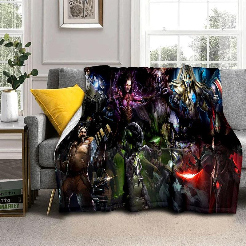 3D Retro Game StarCraft Gamer Blanket,Soft Throw Blanket for Home Bedroom Bed Sofa Picnic Travel Office Rest Cover Blanket Kids