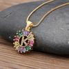 Nidin Hot Sale Initial Multicolor Zircon Necklace Charm Letter Necklace Name Jewelry For Women Men Accessories Party Gift