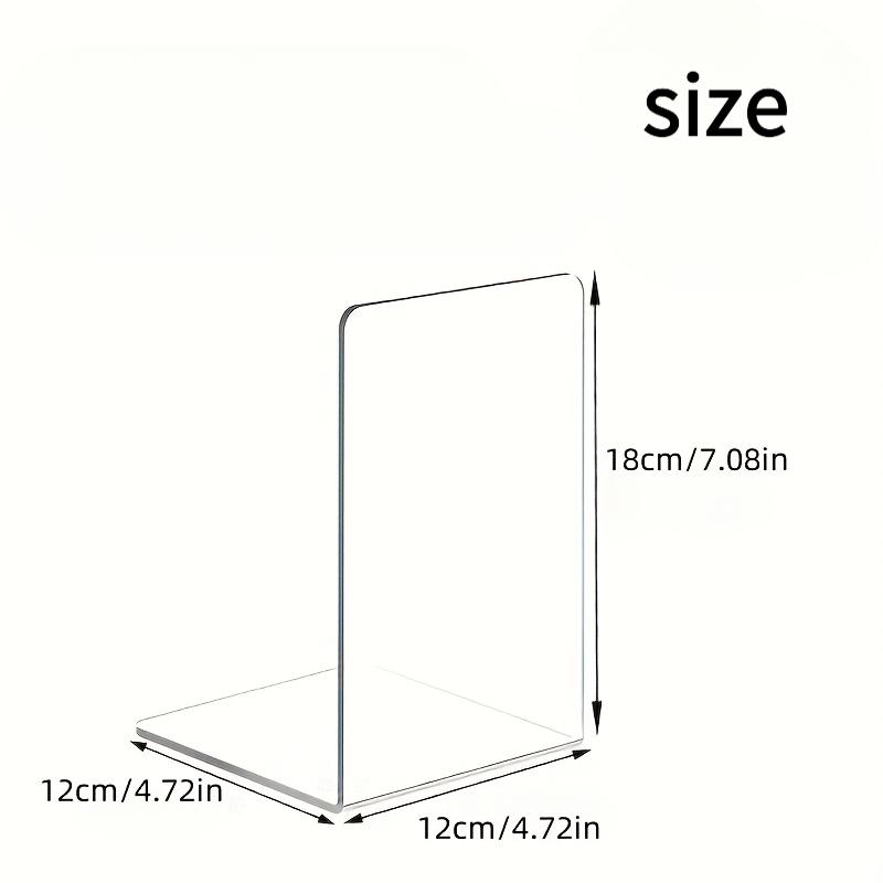 Set of 2 Acrylic Book Holders - Desktop Book Organizer - Book Display Shelf for Office, Home, And Bookstore