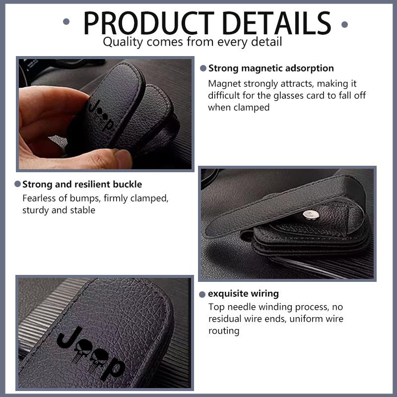 Car Sunglasses Storage Box Sun Visor Glasses Credit Card Protector Clips For Jeep Compass Renegade Cherokee Wrangler JK Patriot