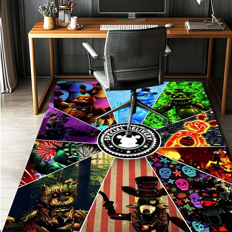 Five Nights at Freddy's Pattern Rug, Indoor/Outdoor Mat, for Picnic, Gameroom, Bedroom, Office, Living Room, Home Decor Carpet, Birthday Gift
