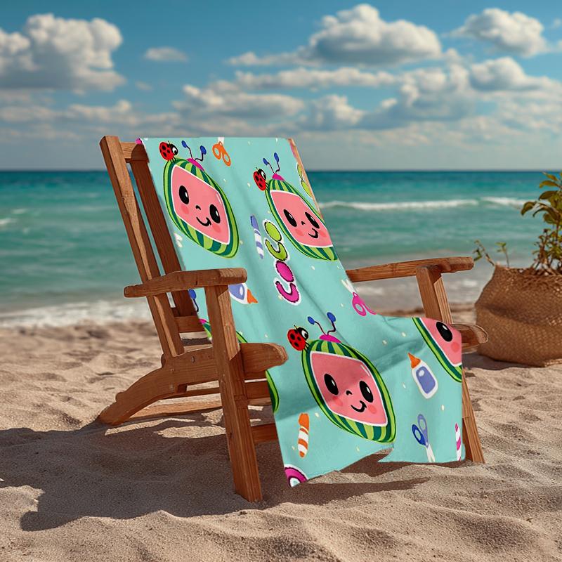 Ultra-Soft Beach Towel with Cocomelon Theme,Ideal for Pool - Camping, Diving - Perfect Travel Essential, Vibrant Beach Towel.