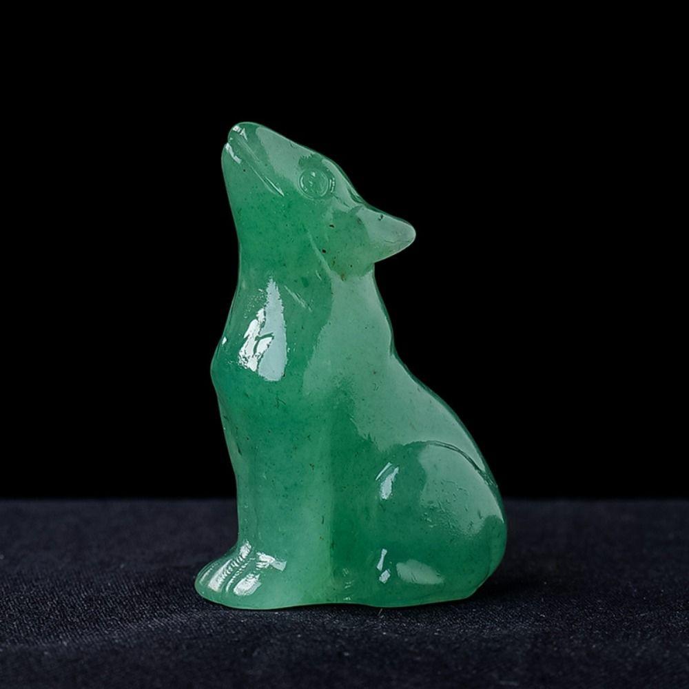 Crafts Crystal Wolf Statue Natural Animal Ornament Multi-purpose Crystal Little Wolf Desk Decor