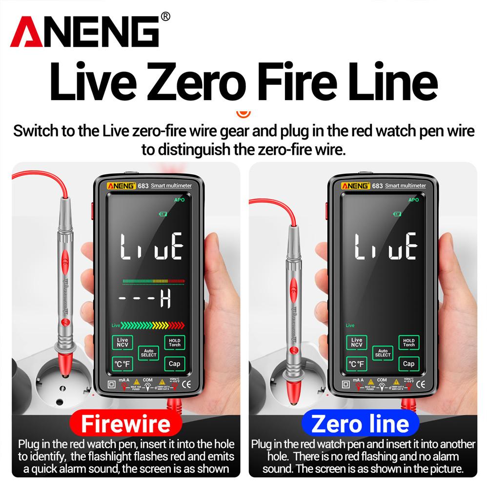 ANENG 683 Professional Multimeter AC/DC Current Ammeter NCV Diode Testers Smart Touch Screen Multimeter Voltage Test 6000 Counts
