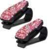 2PCS Bling Bling Rhinestone Diamond Sun Visor Glasses Fastener Clip Sunglasses Eyeglasses Holder Portable Clip Auto Car Ornament