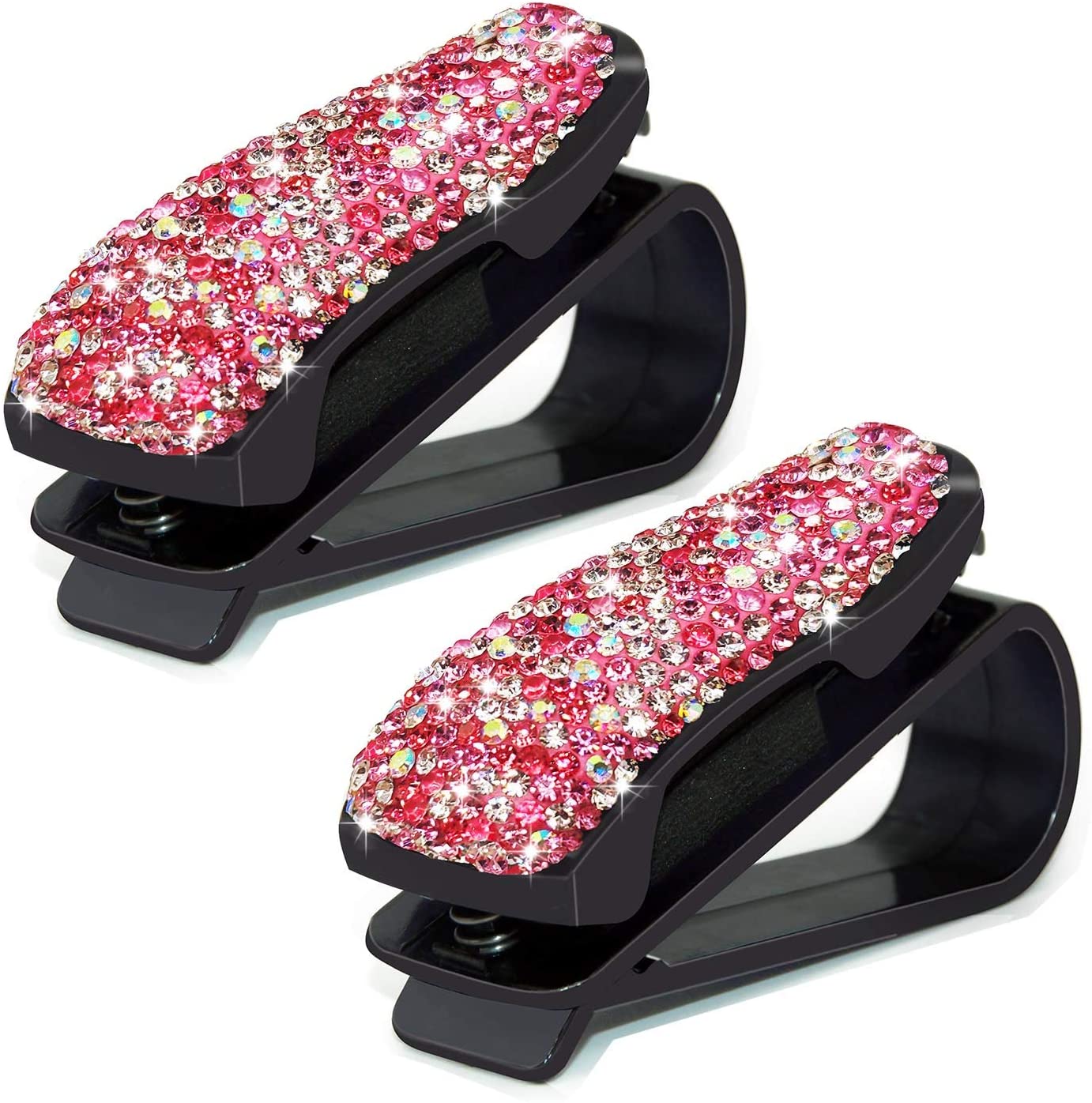 

2 шт. блестящие стразы бриллианты солнцезащитный козырек очки застежка клипса солнцезащитные очки держатель для очков портативный зажим авто украшение автомобиля розовый