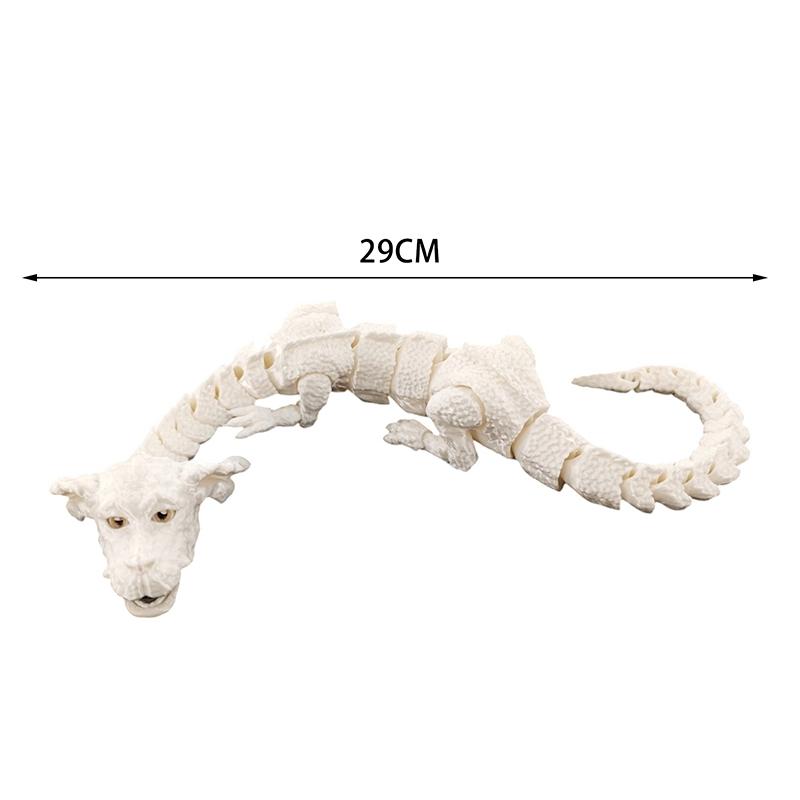 Office Desktop Ornament Home Decor Gift 3D Printed Dog Dragon Rotatable Articulated Dog Dragon Joint Mobility Simulation Model