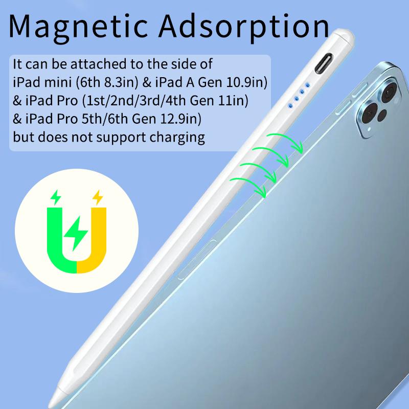 Stylus Pen For Apple Pencil with Led Indicators Palm Rejection Touch Pencil for 2022 2021 2020 2019 2018 iPad 30Min Fast Charge