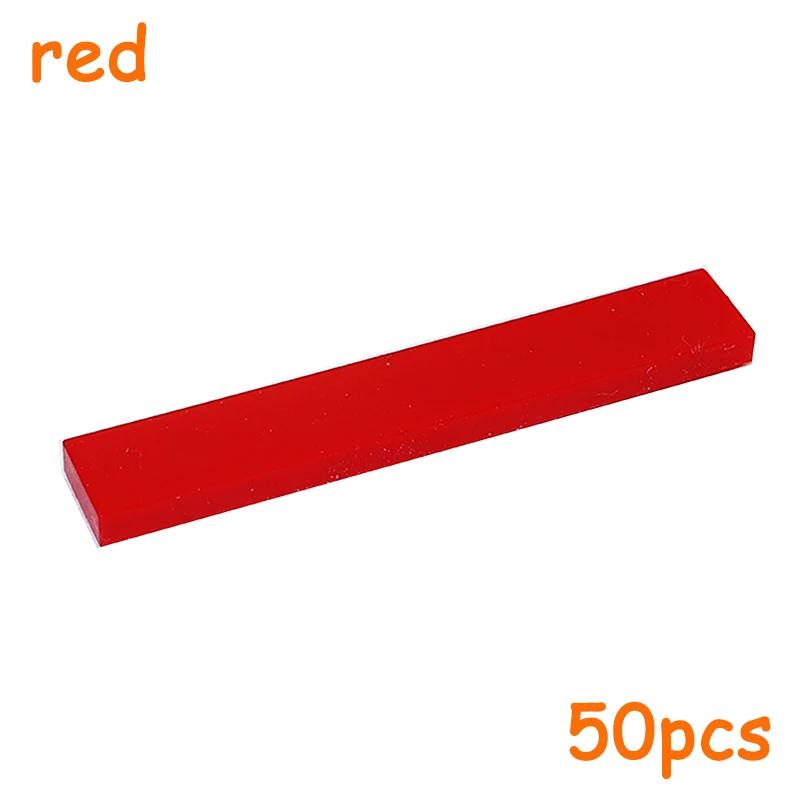 

50PCS MOC Assemble Particles 6636 Size 1x6 Bricks Flat Tile Smooth 1*6 Building Blocks DIY Educational Creative Toy for Kids красный