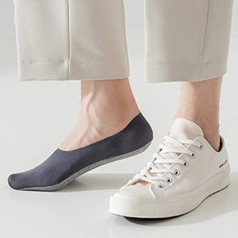 Men's Invisible Low Cut Cotton Socks Casual Breathable Silicone Non-slip Comfortable Bottom Mesh Socks