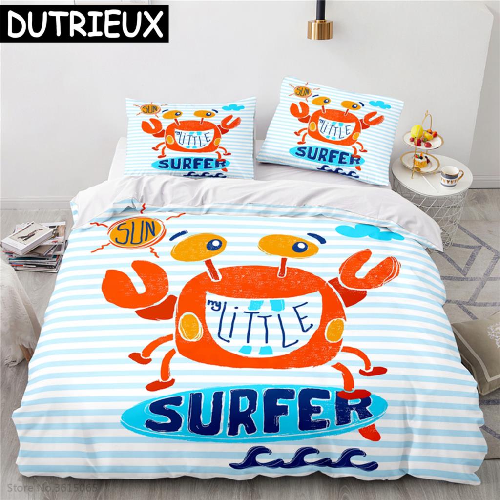 Nordic Cartoon Animal Printed Bedding Set Duvet Cover Children Bedclothes Duvet Cover Sets Pillowcase Twin Full Queen King Size