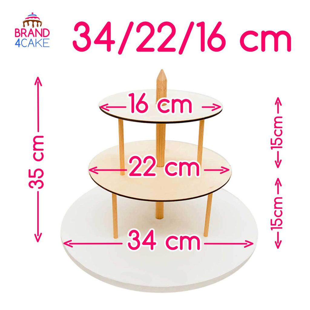 3-Tiered Cake Stand 30/24/20 Brand4Cake