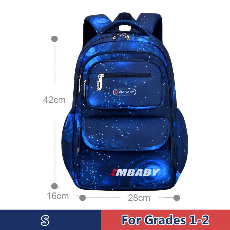 

Новый школьный рюкзак Galaxy для начальной школы, мужской боковой холодильник, открытая детская сумка большой вместимости, рюкзак для школьников 1-3-6 лет S королевский синий