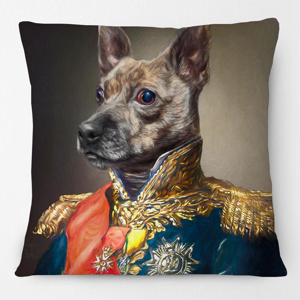 Federa Cuscino Pittura Ritratto Animali Cani Corte Reale Europea Cuscino Decorativo Gatto Vintage per Divano