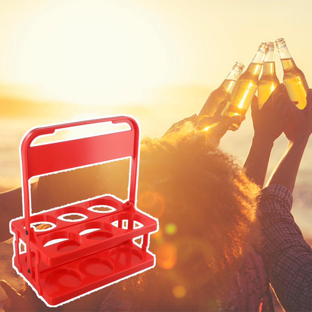 High Quality Plastic Plastic Basket Beer Rack Bottle Holder Foldable Reusable 6 Pack Beer Bottle Food Delivery