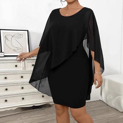 Women's Irregular Shawl Wrap Buttock Large Size Dress