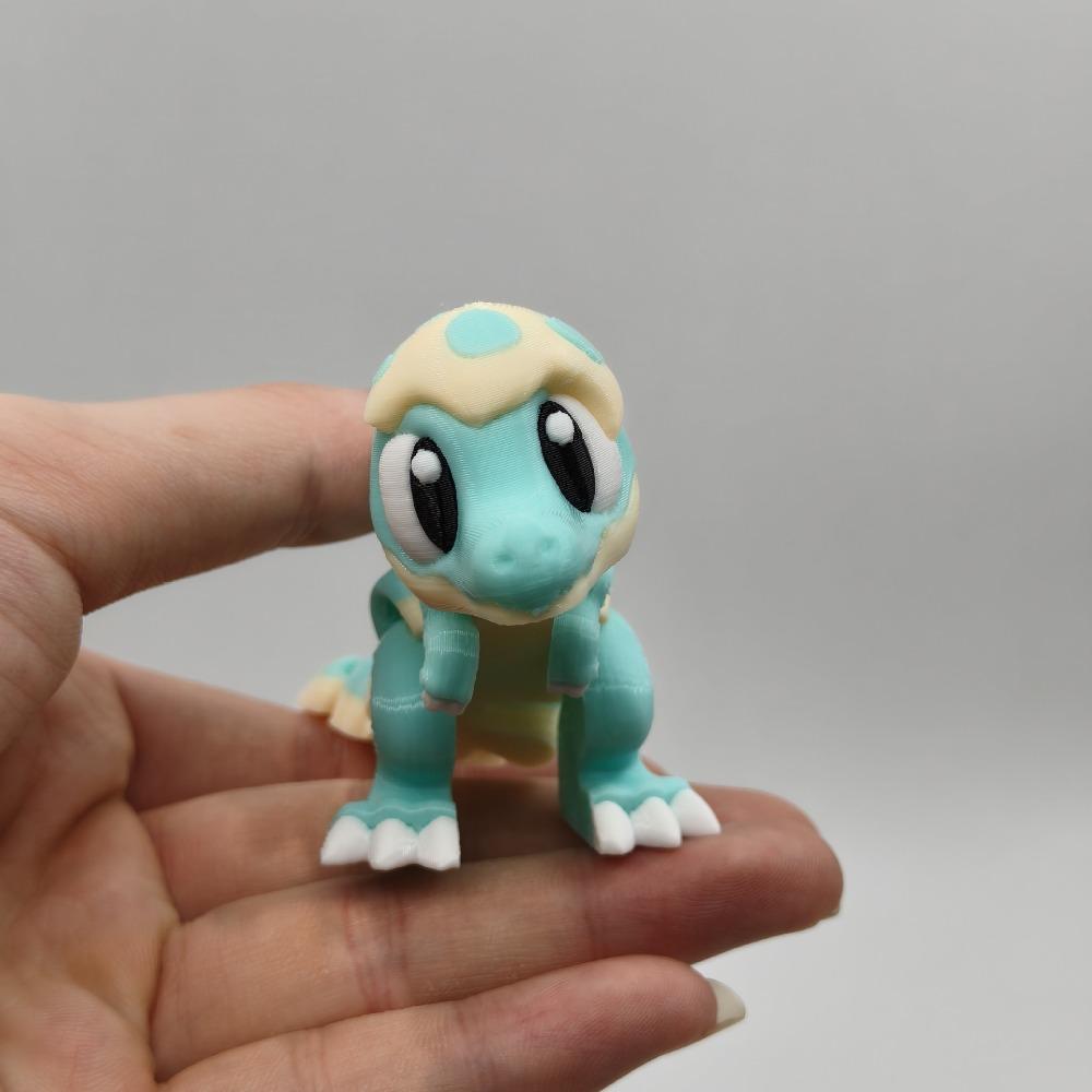 3D Printed Cute Dinosaur Baby Eggshell Figure Toys Home Decoration Joints Movable Realistic Eyes  Animal Desktop Decor Kids Gift