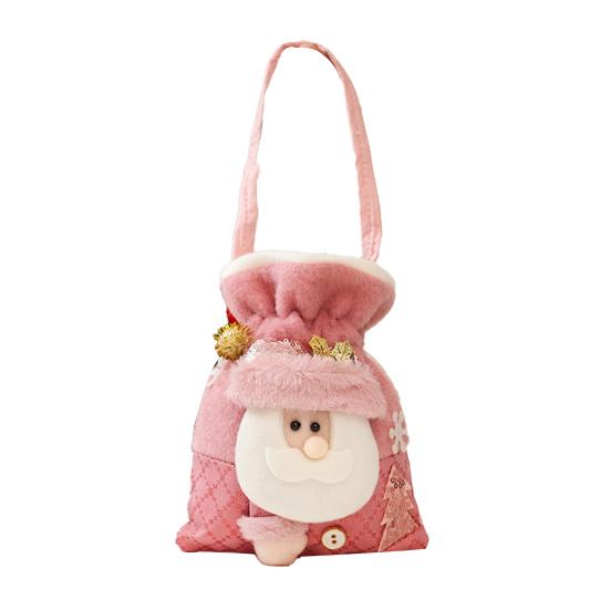 Yousheng 1/2/3Pcs Christmas Gift Bag Santa Claus Snowman Reindeer Design Festive Theme Xmas Candy Bag with 3D Embroidery Party Decoration