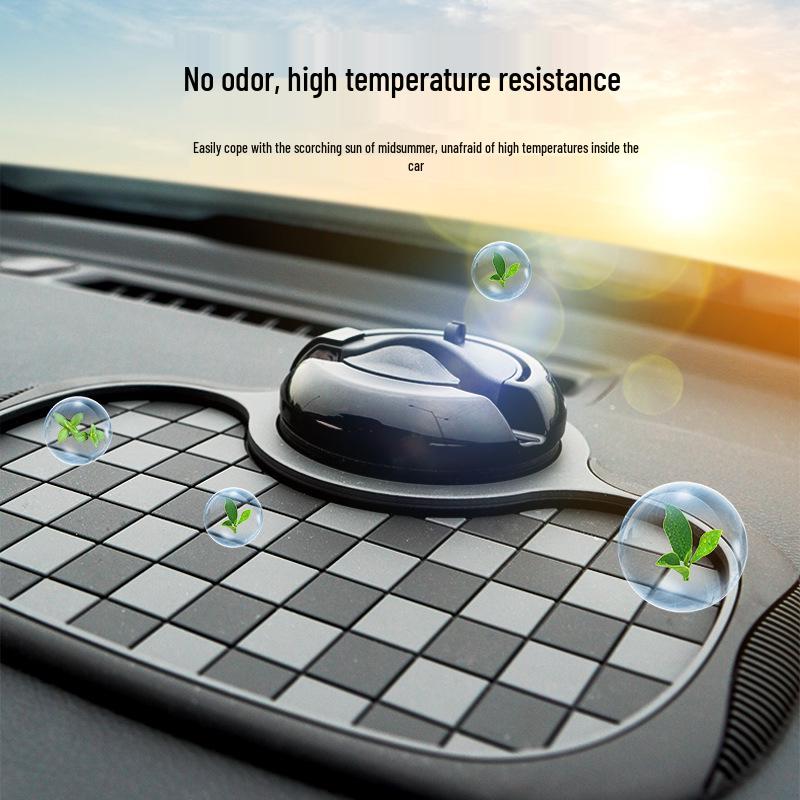 Anti-Slip Car Dashboard Mat & Phone Holder with Hidden Parking Plate