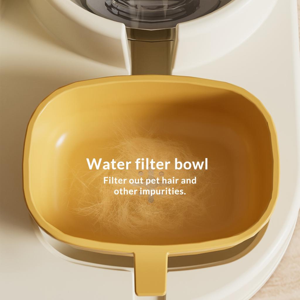 1SET Automatic Intelligent Feeding Integrated Pet Feeder, with Wet and Dry Food Separation Function and Automatic Water Supply System.