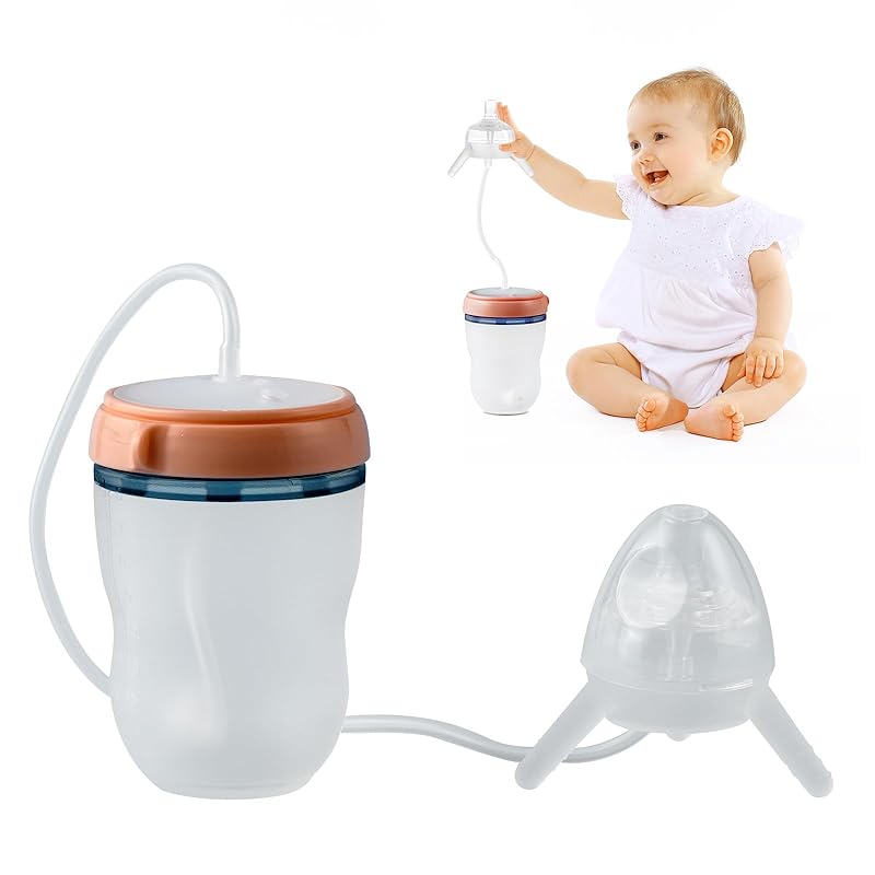 

Reidio 1 Pcs Silicone Baby Bottle Separating Self Feeding Bottles Wide Caliber Baby Straw Bottle Anti Colic & Anti Flatulence Nursing Bottle for розовый