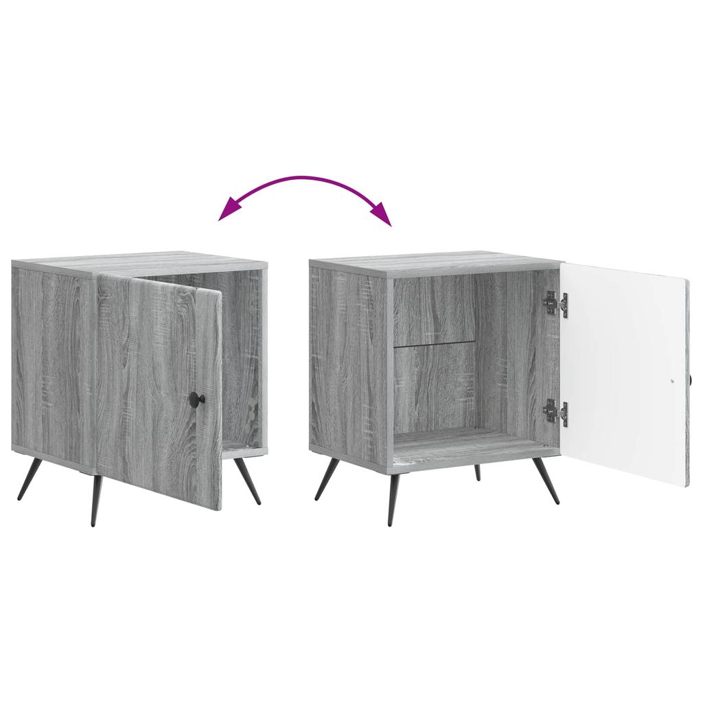Nightstand Gray Sonoma 43 x 34.5 x 50 cm Engineered Wood