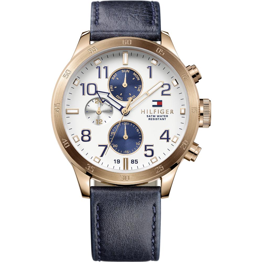 Tommy Hilfiger Trent Blue Dial Blue Leather Strap Men s Quartz Watch 1791139 синий