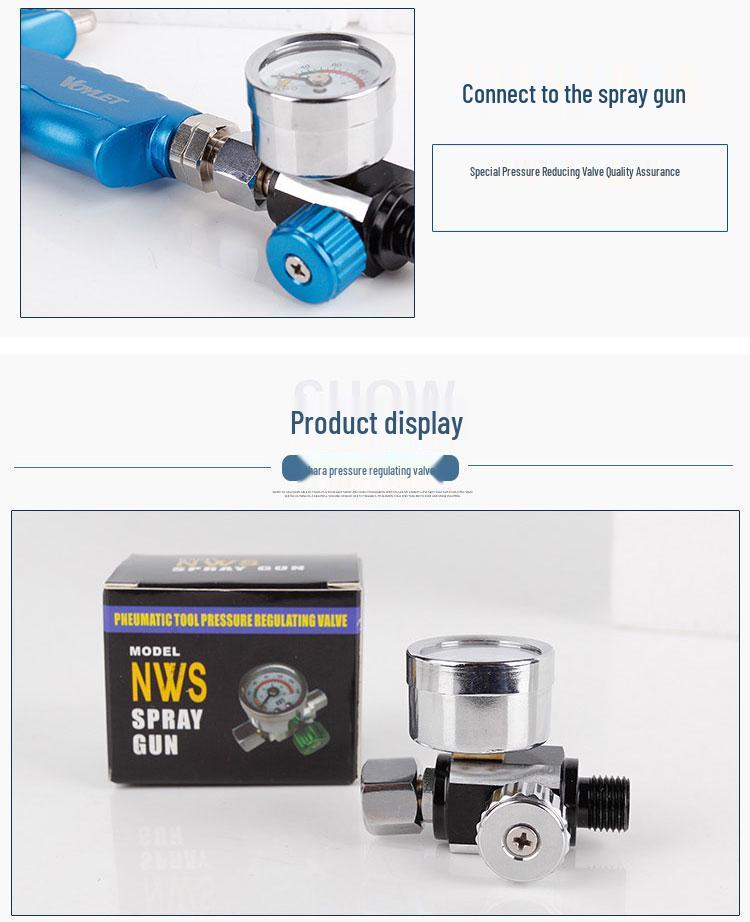 Universal Spray Gun Pressure Regulator and Stabilizer with Gauge