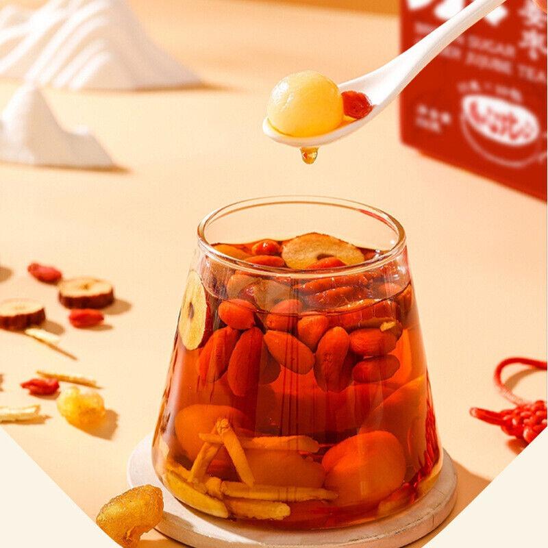 Brown sugar ginger jujube tea longan wolfberry rose blood black sugar tea