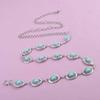 Fashion Bohemian Female Circular Waist Chain Luxury Turquoise Ellipse Chain Belt For Women Suitable For Skirts Dress