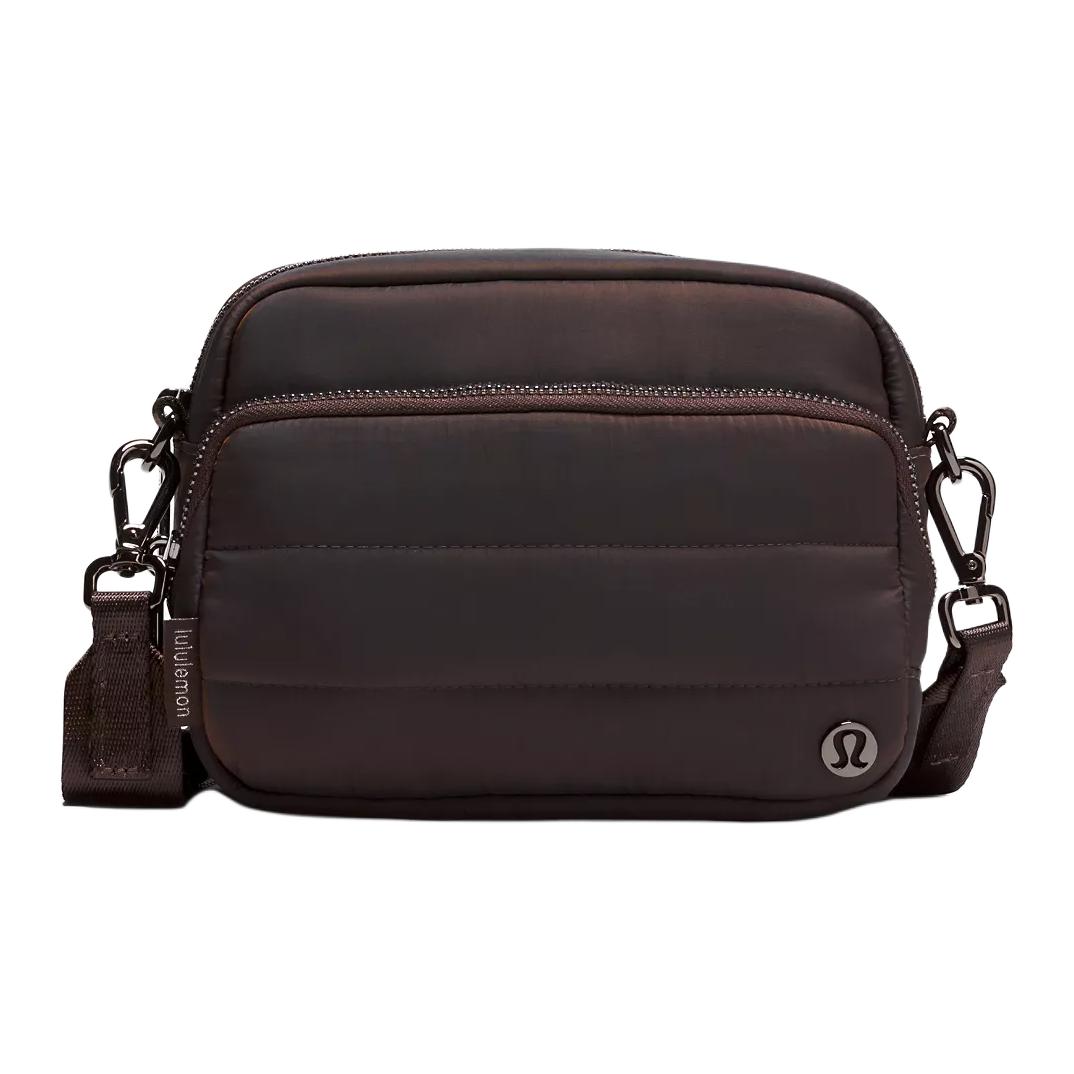 Lululemon Everywhere 2L Logo Casual Zipper Nylon Crossbody Bag Unisex bags Coffee-Brown LU9CGMS-011969 Coffee Brown