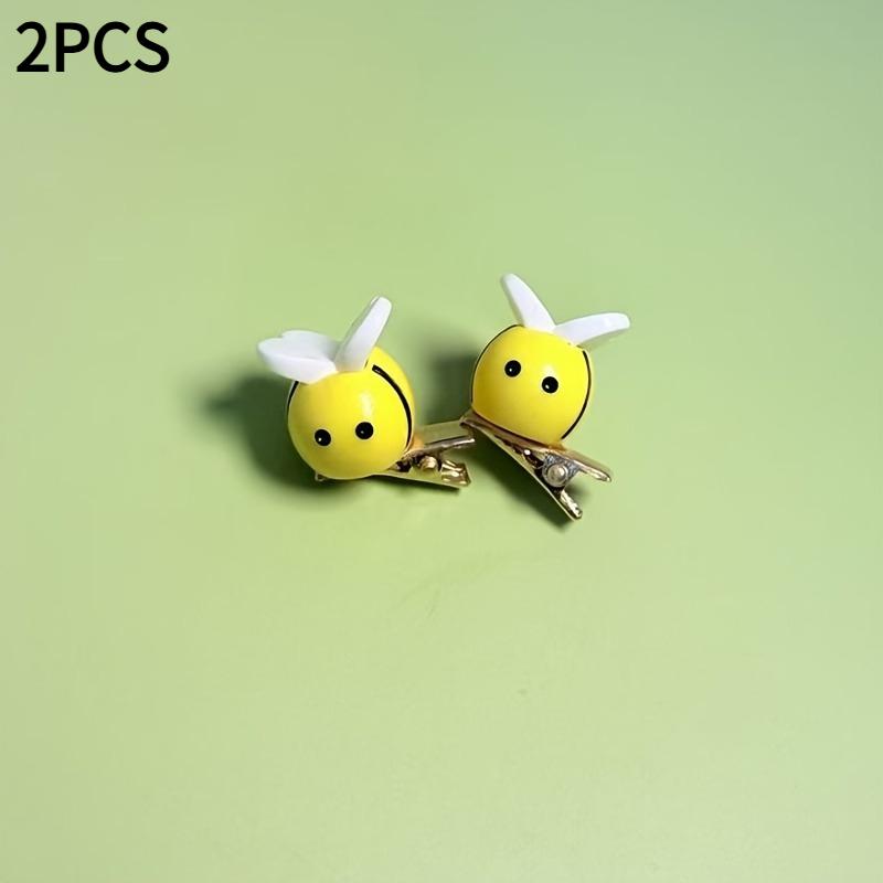 2PCS cute cartoon bee hairpin, resin material is suitable for a variety of hairstyles and occasions