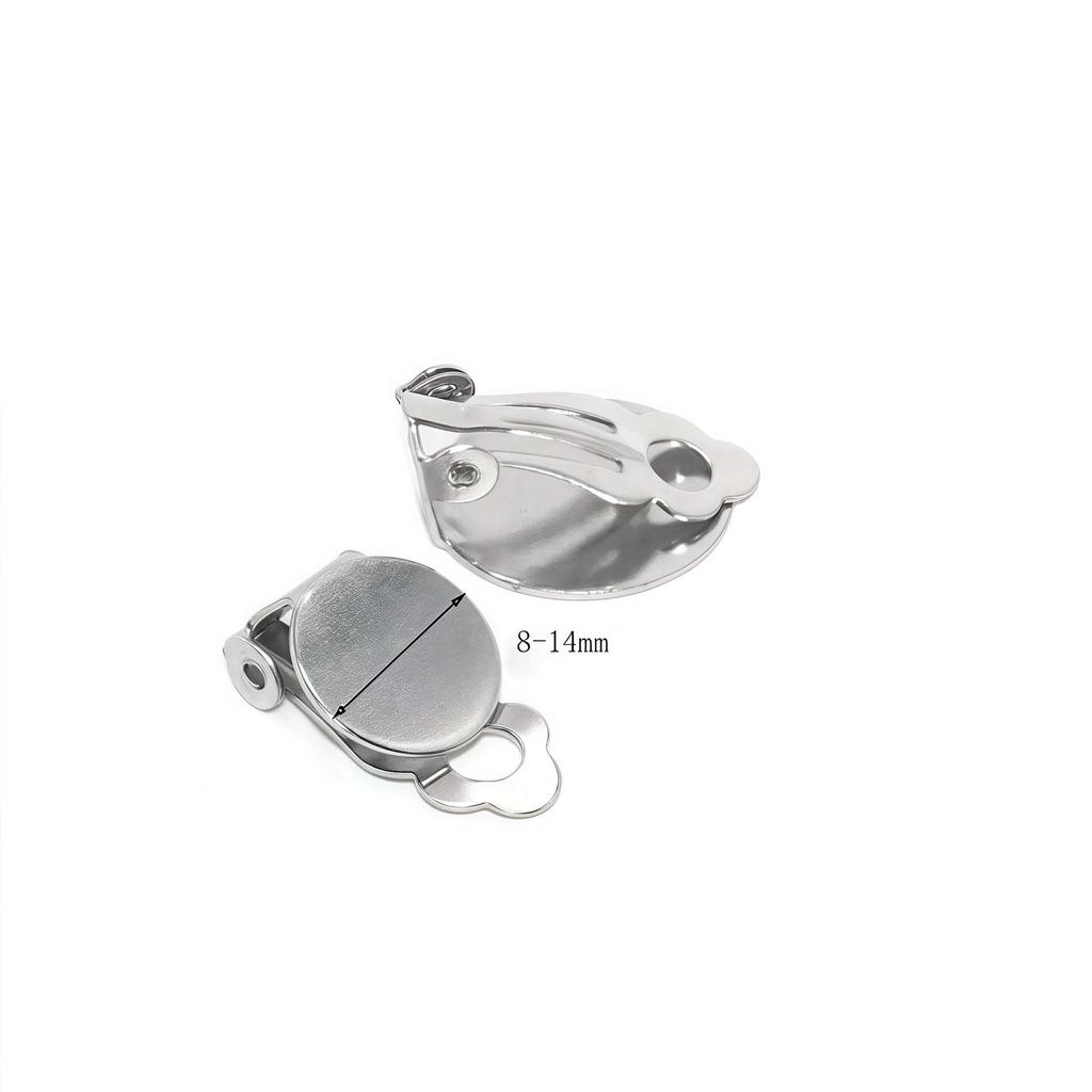 Stainless Steel Decorative Frog Ear Clip Components No Ear Holes Round Tray Ear Clip Earrings DIY Handmade Ear Jewelry Findings