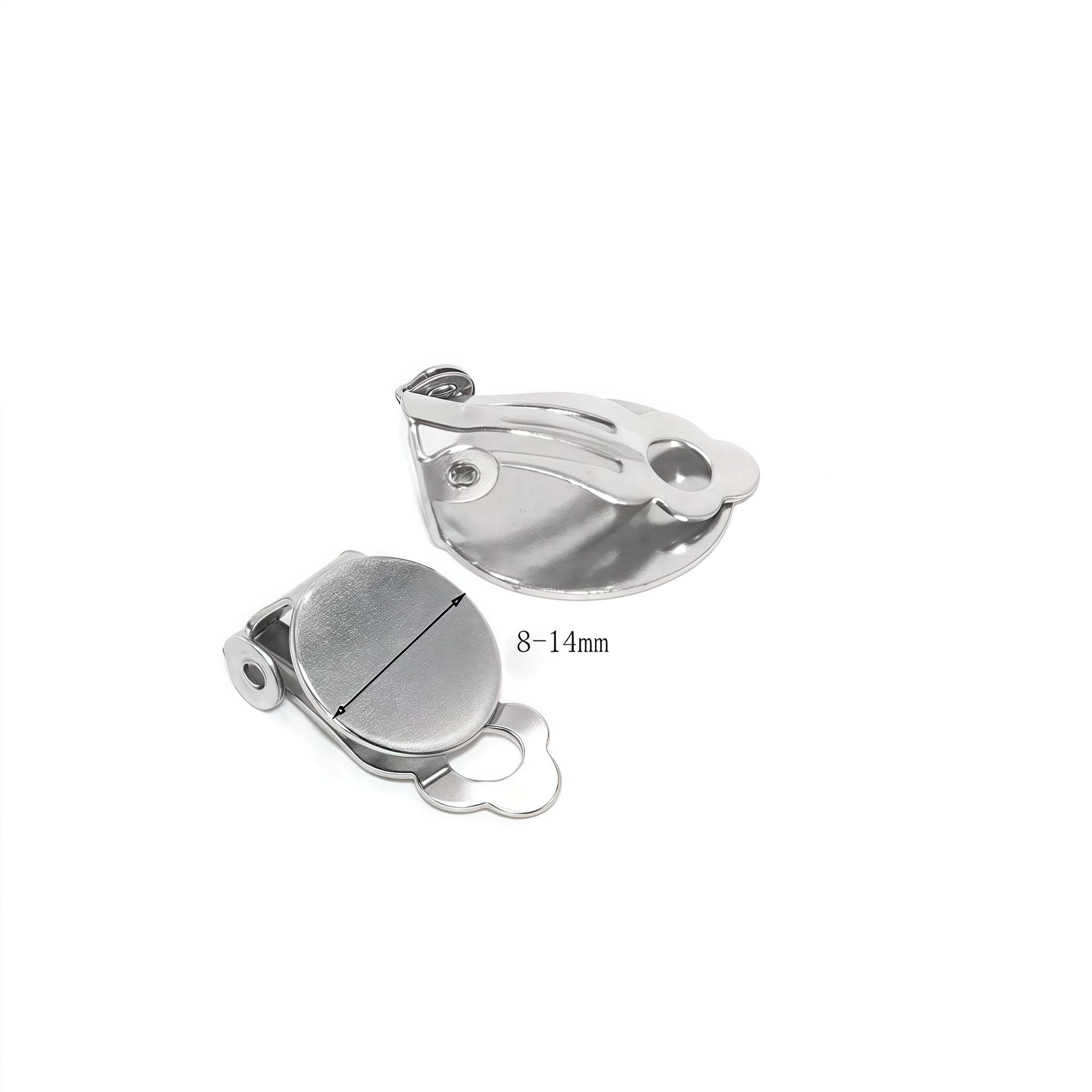 Stainless Steel Decorative Frog Ear Clip Components No Ear Holes Round Tray Ear Clip Earrings DIY Handmade Ear Jewelry Findings Stainless Steel&8mm ( 1 bag / 100 pcs ) серебряный