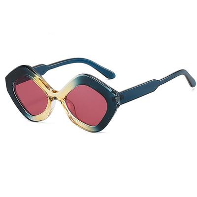 Y2K Vintage Rhombus Sunglasses Women Men Luxury Designer Punk Big Frame UV Protection Outdoor Vacation Shades