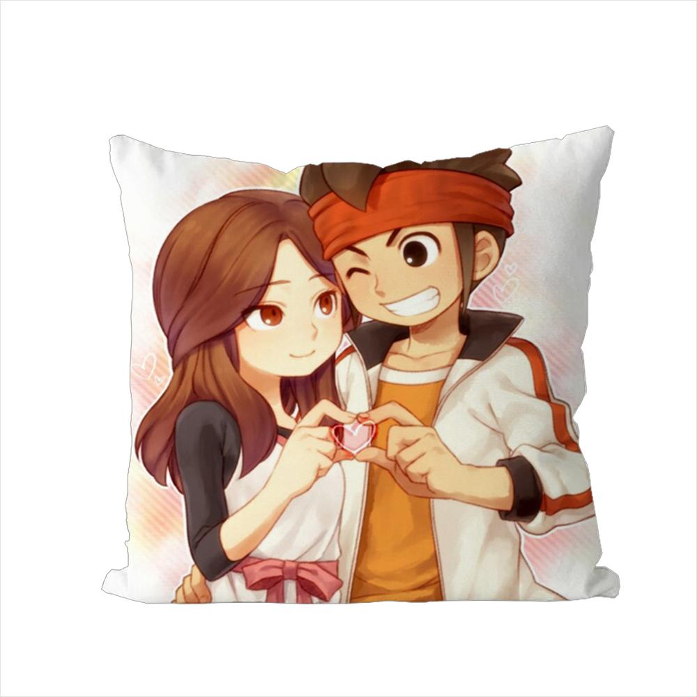 Anime Inazuma Eleven Pillow Case For Car Sofa Decorative Home Doublesided Print Plush Square Throw Pillow Cushion Cover